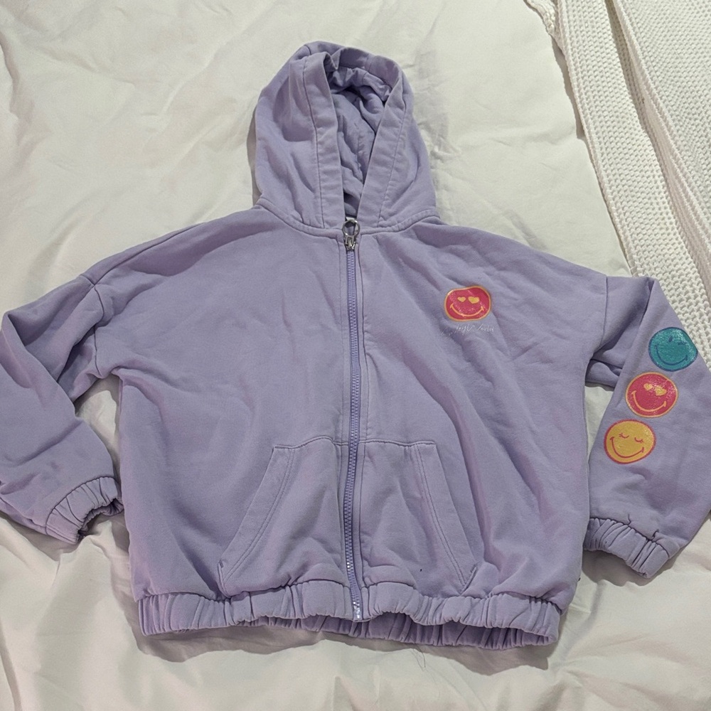 Kids Lavender Hoodie with Colorful Patches
